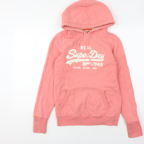 Superdry Women's Pink Pullover Hoodie, Size S