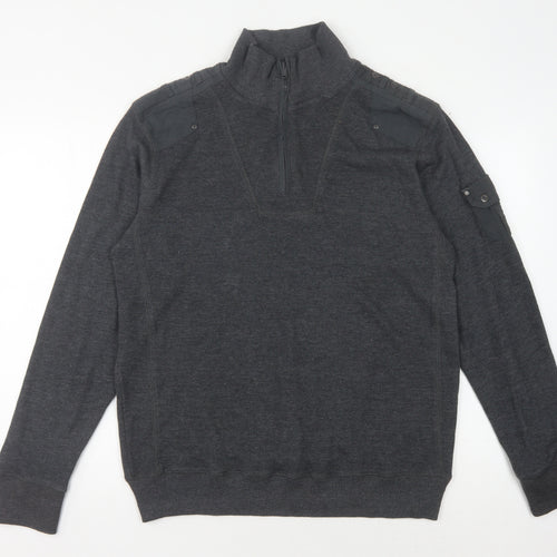 Debenhams Men's Grey Pullover Jumper, Medium, High Neck
