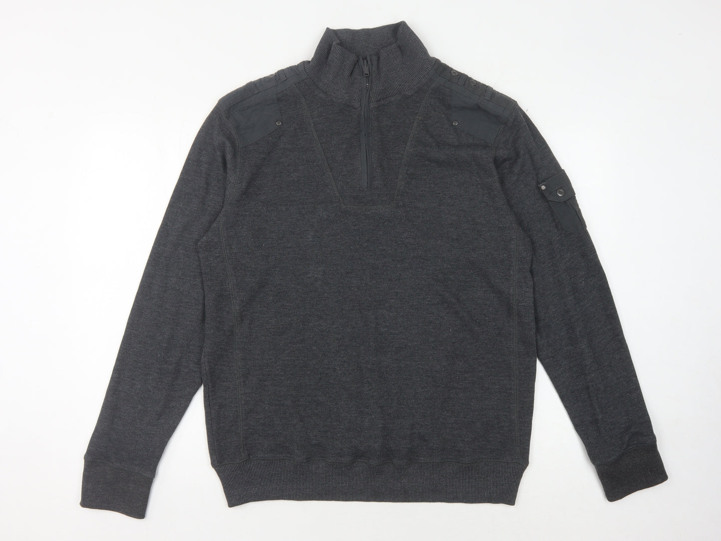 Debenhams Men's Grey Pullover Jumper, Medium, High Neck