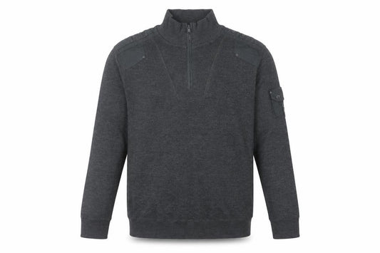 Front view of Debenhams Men's Grey jumper, Medium, High Neck