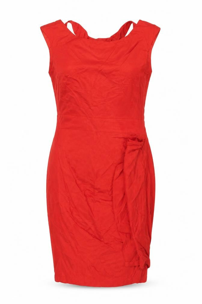 Front view of Karen Millen Red Women's Sleeveless Dress, size 6