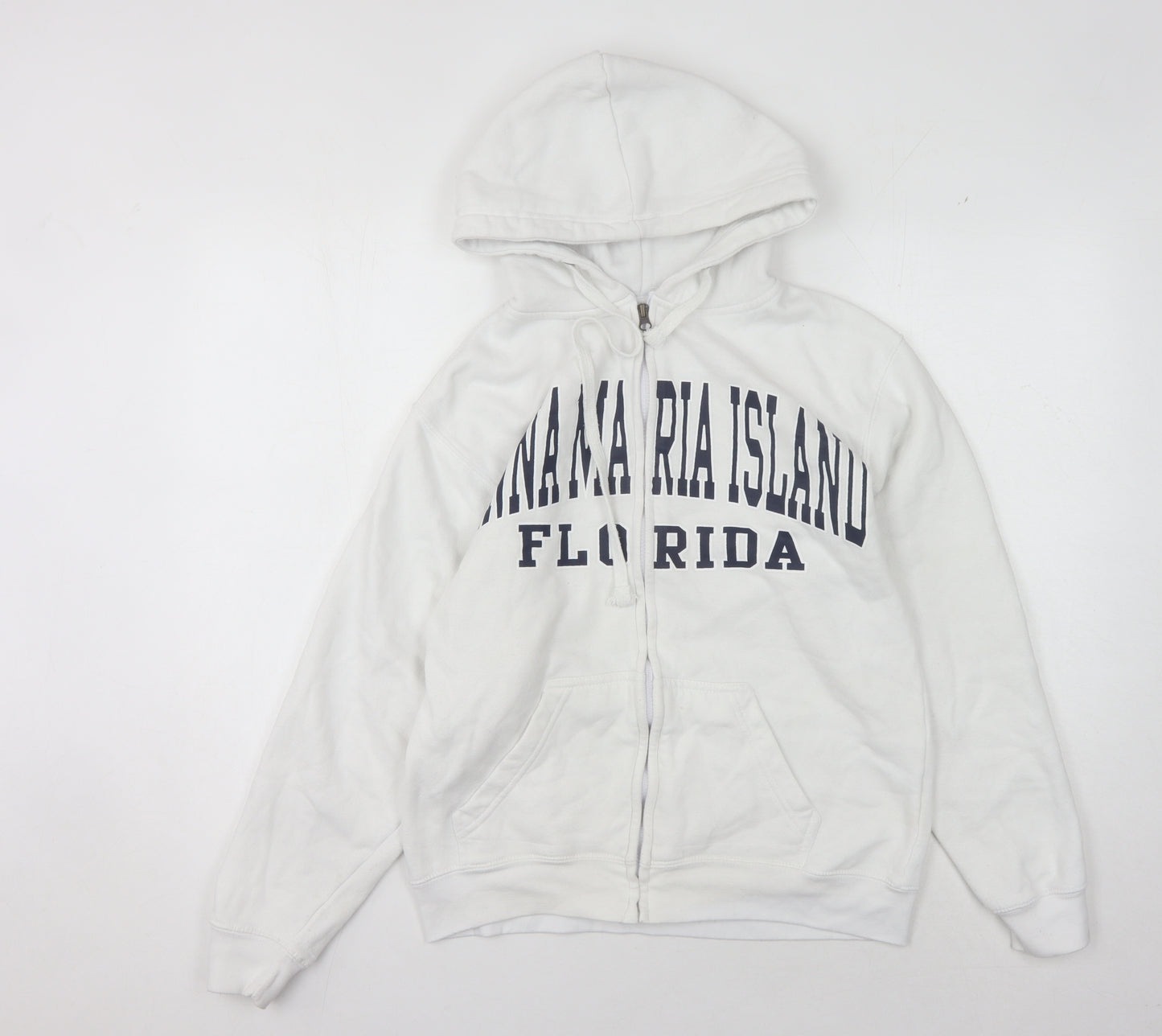 Pacific & Co Unisex White Full Zip Hoodie Small