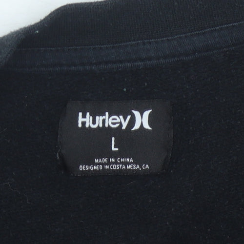Hurley Black Unisex Graphic Pullover Sweatshirt L