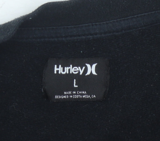 Hurley Black Unisex Graphic Pullover Sweatshirt L