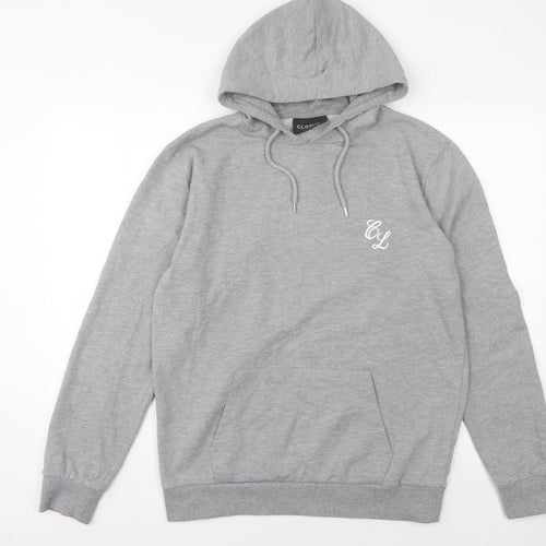 Closure London Men's Grey Pullover Hoodie, M, Regular Fit