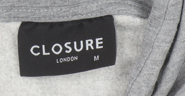 Closure London Men's Grey Pullover Hoodie, M, Regular Fit