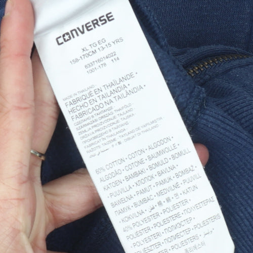 Converse Boys Blue XL Full Zip Hoodie with Logo