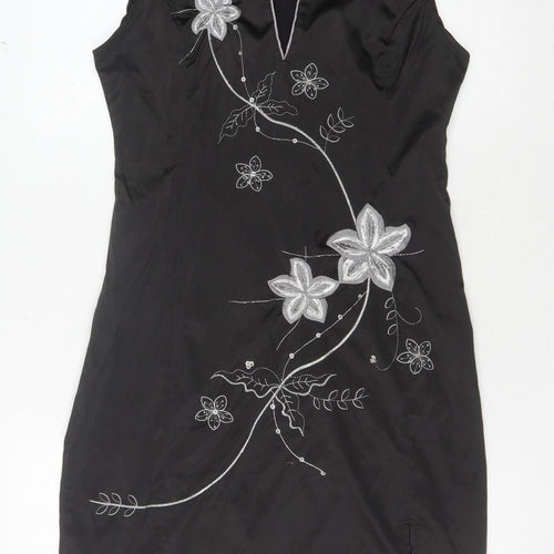 Jane Norman Women's Black Floral Dress Size 14