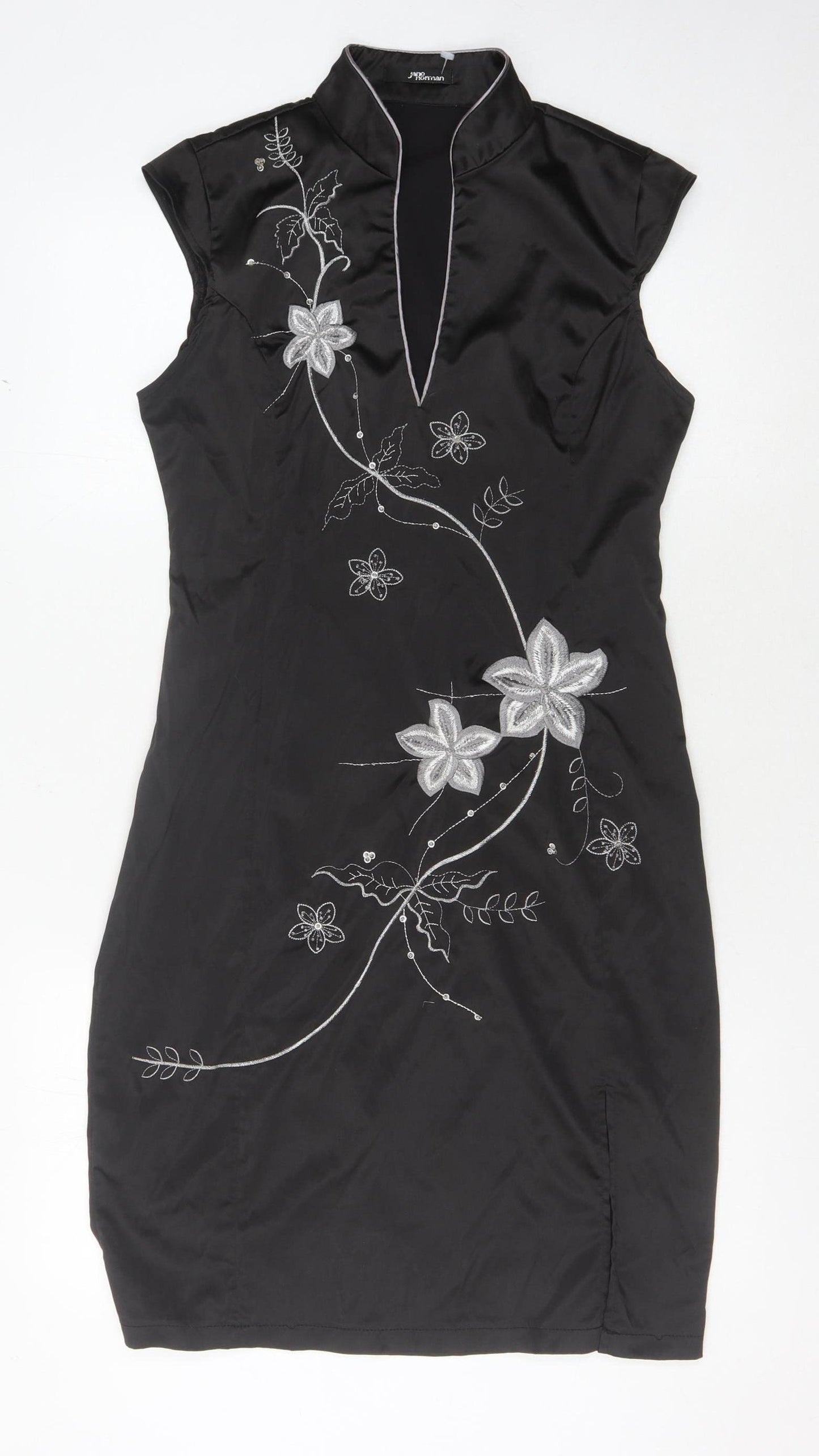 Jane Norman Women's Black Floral Dress Size 14