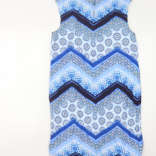 Wallis Women's Blue Geometric Shift Dress Size 10