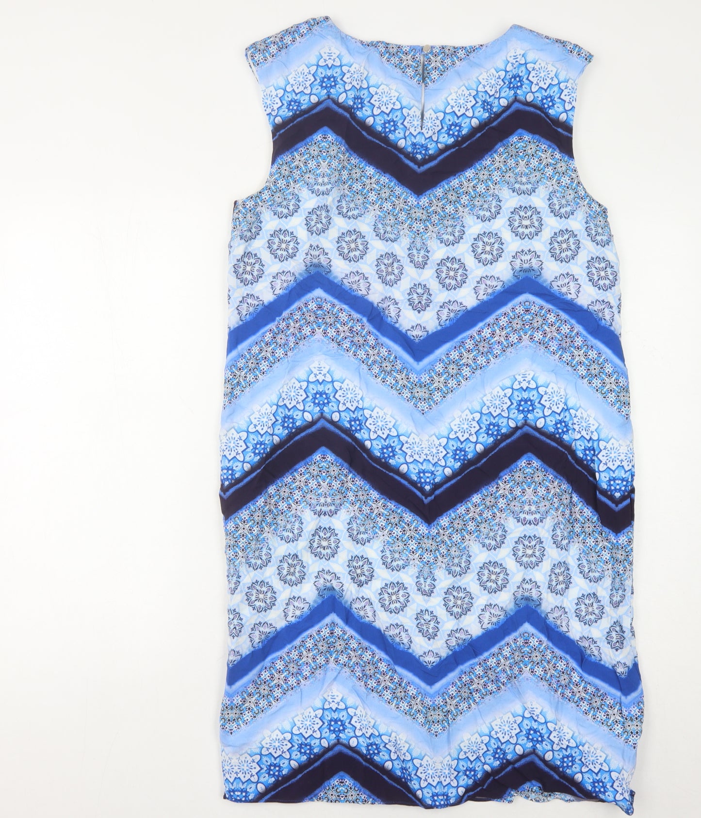 Wallis Women's Blue Geometric Shift Dress Size 10
