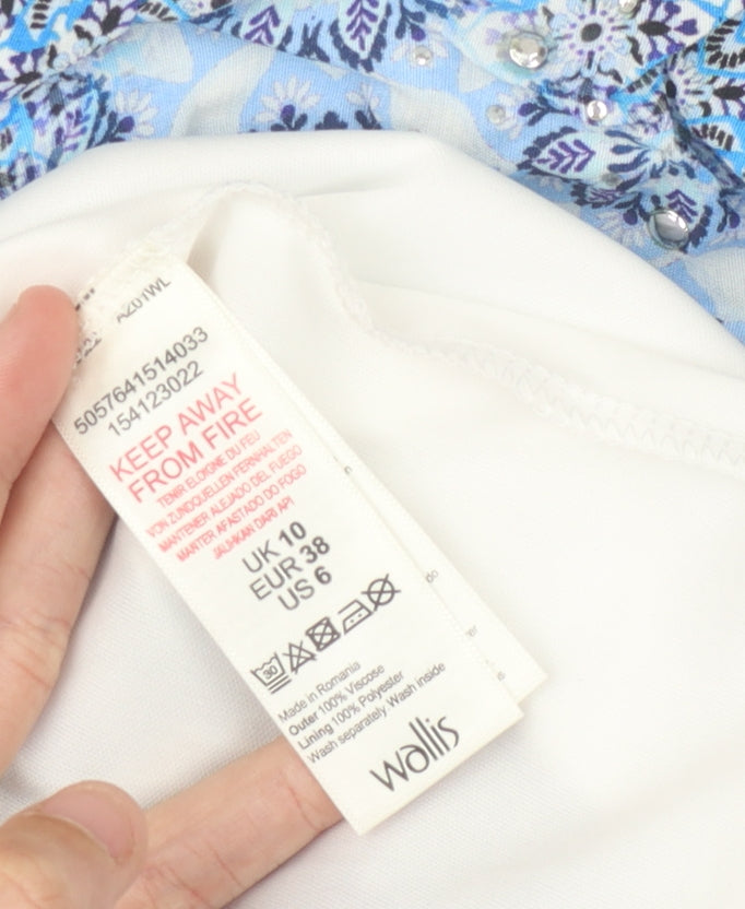 Wallis Women's Blue Geometric Shift Dress Size 10
