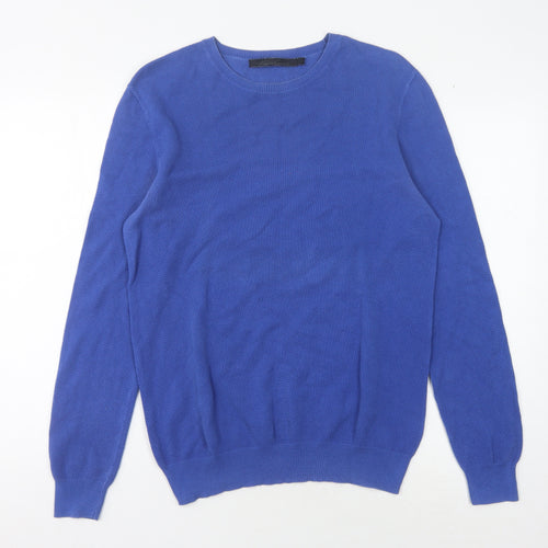 Kenneth Cole Men's Blue Cotton Pullover Sweater L