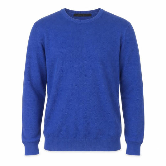 Front view of Kenneth Cole Men's Blue Cotton Pullover Sweater L