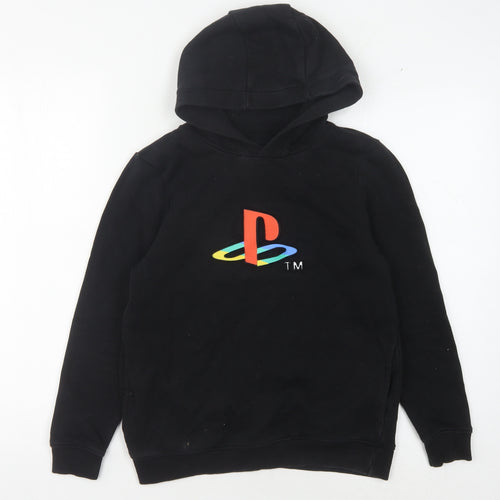 George Boys Black Pullover Hoodie with PlayStation Logo