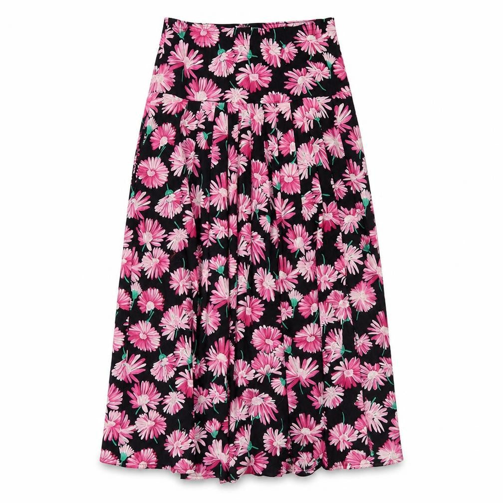 Front view of Mamut Moden Women's Multicoloured Pleated Midi Skirt