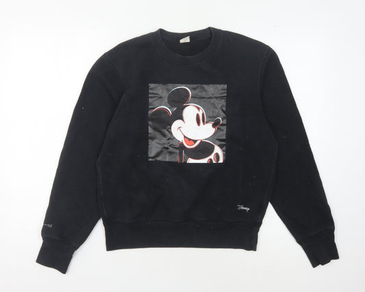 Front view of Uniqlo Disney Black XS Pullover Sweatshirt