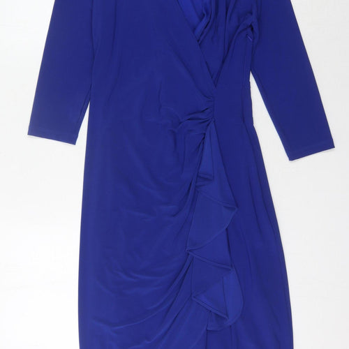 Coast Women's Blue Wrap Dress Size 12, Party Style
