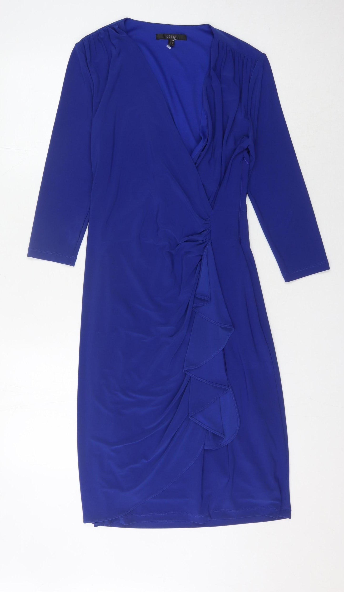 Coast Women's Blue Wrap Dress Size 12, Party Style