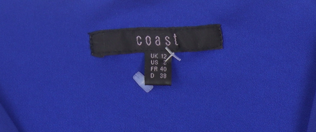 Coast Women's Blue Wrap Dress Size 12, Party Style