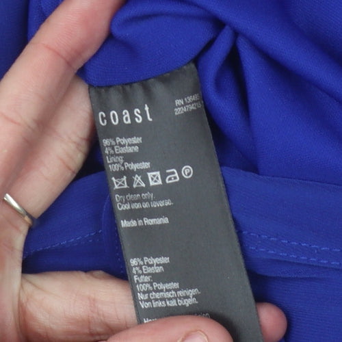 Coast Women's Blue Wrap Dress Size 12, Party Style