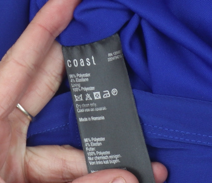 Coast Women's Blue Wrap Dress Size 12, Party Style
