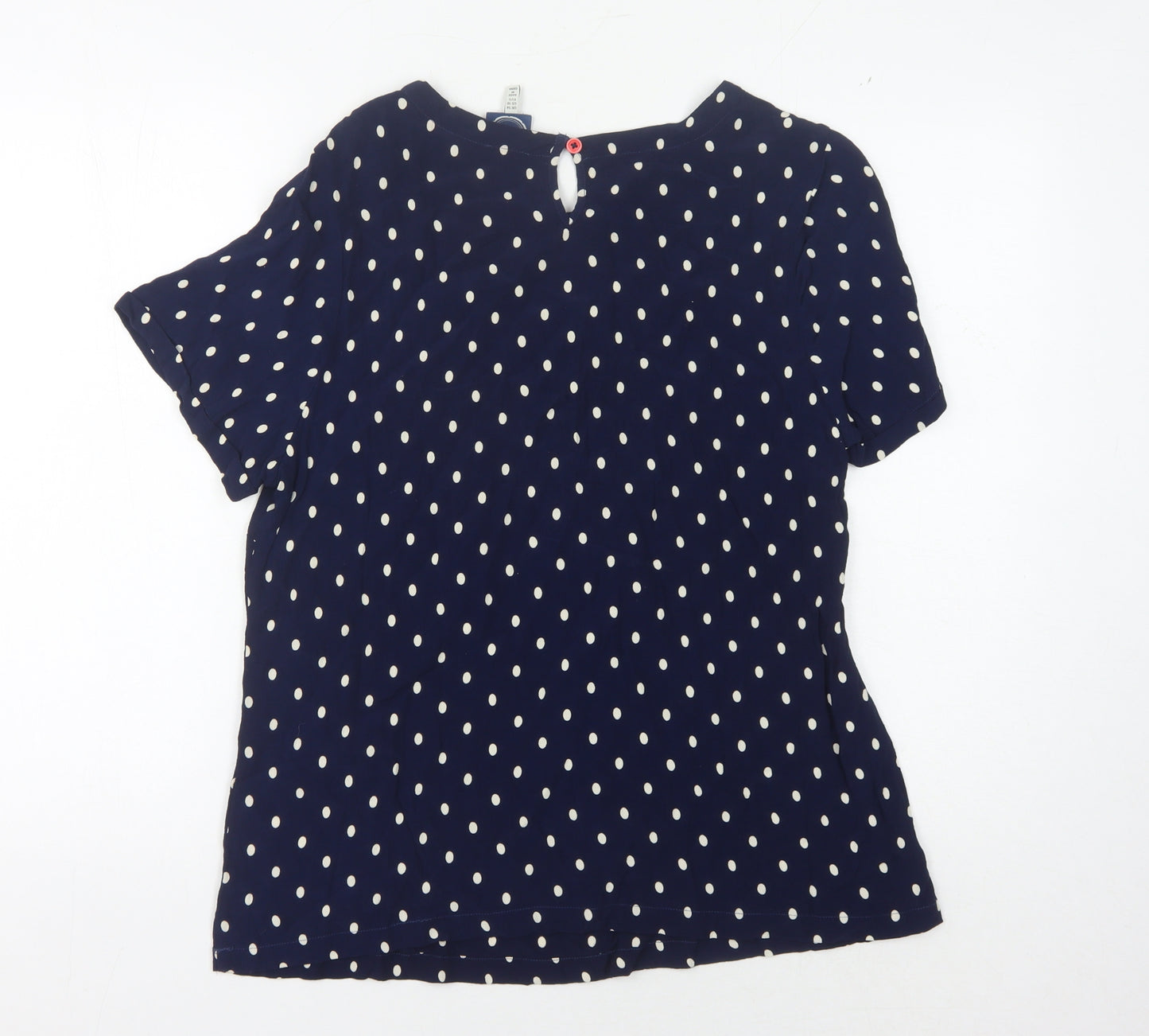 Joules Women's Blue Polka Dot Blouse Size 14 Casual