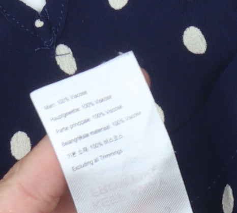 Joules Women's Blue Polka Dot Blouse Size 14 Casual