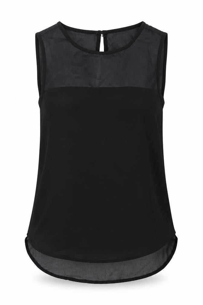Front view of L.K. Bennett Black Women's Silk Blouse, size 8