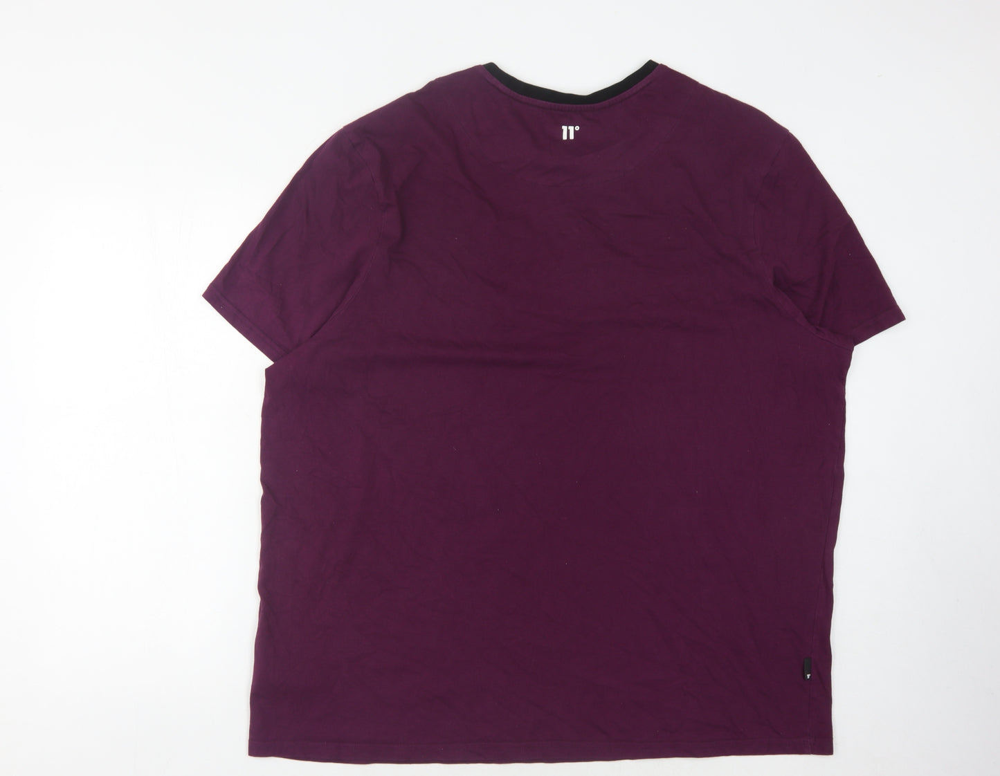 11 Degrees Men's Colourblock T-Shirt, 2XL, Purple/Black