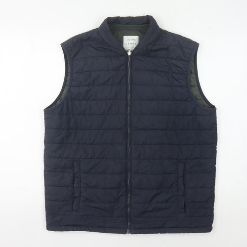 John Lewis Men's Black Puffer Waistcoat M
