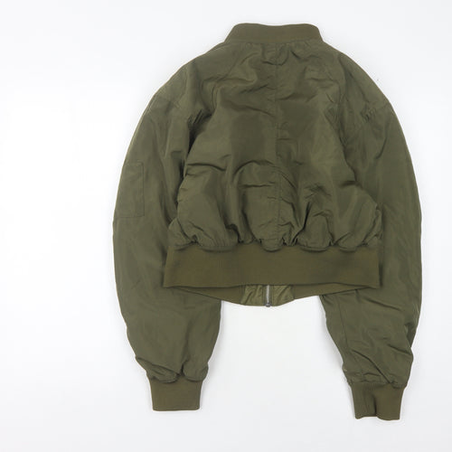 H&M Women's Green Bomber Jacket, Size 12, Casual Wear