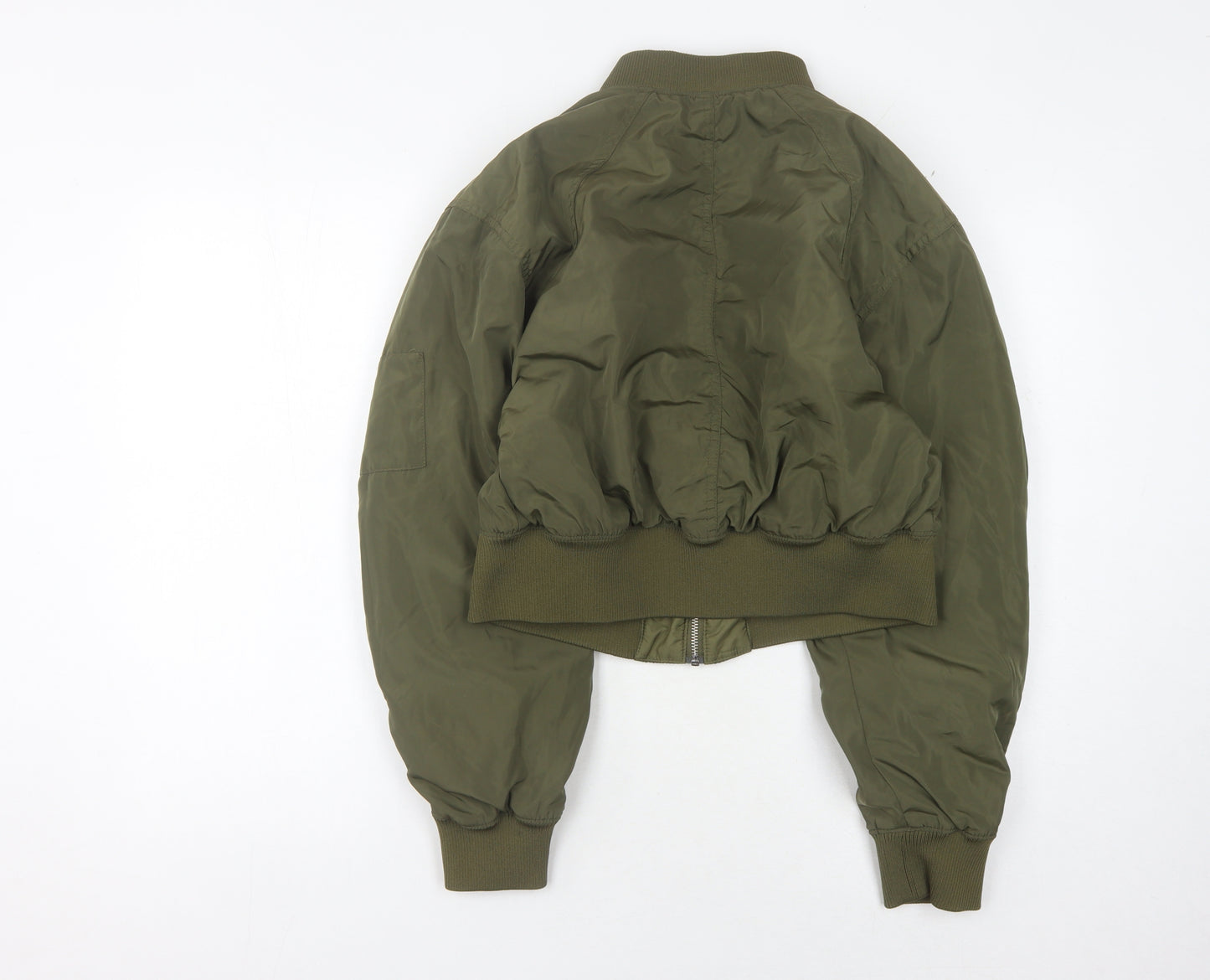 H&M Women's Green Bomber Jacket, Size 12, Casual Wear