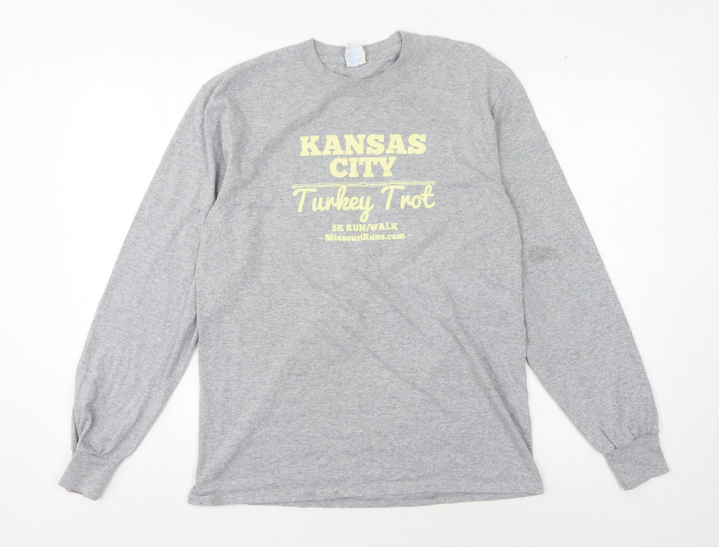 Port & Company Grey Long Sleeve Unisex T-Shirt, M