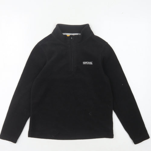 Regatta Boys Black Fleece 1/4 Zip Sweatshirt - Size 10 Years