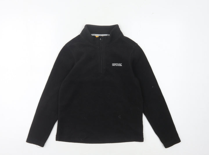 Regatta Boys Black Fleece 1/4 Zip Sweatshirt - Size 10 Years