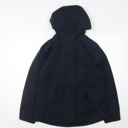 Marks and Spencer Women's Blue Hooded Rain Coat Size 10