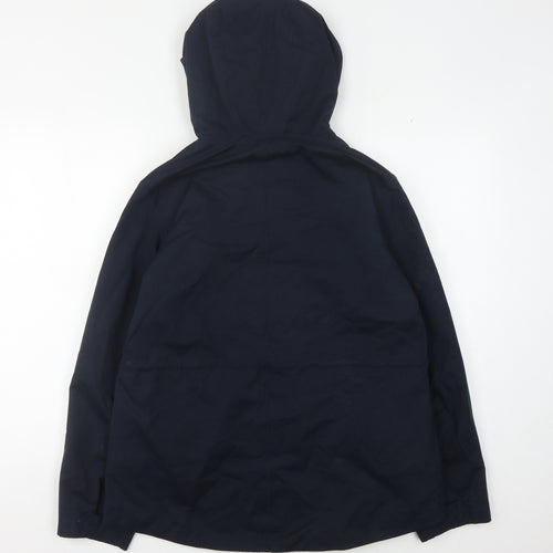 Marks and Spencer Women's Blue Hooded Rain Coat Size 10