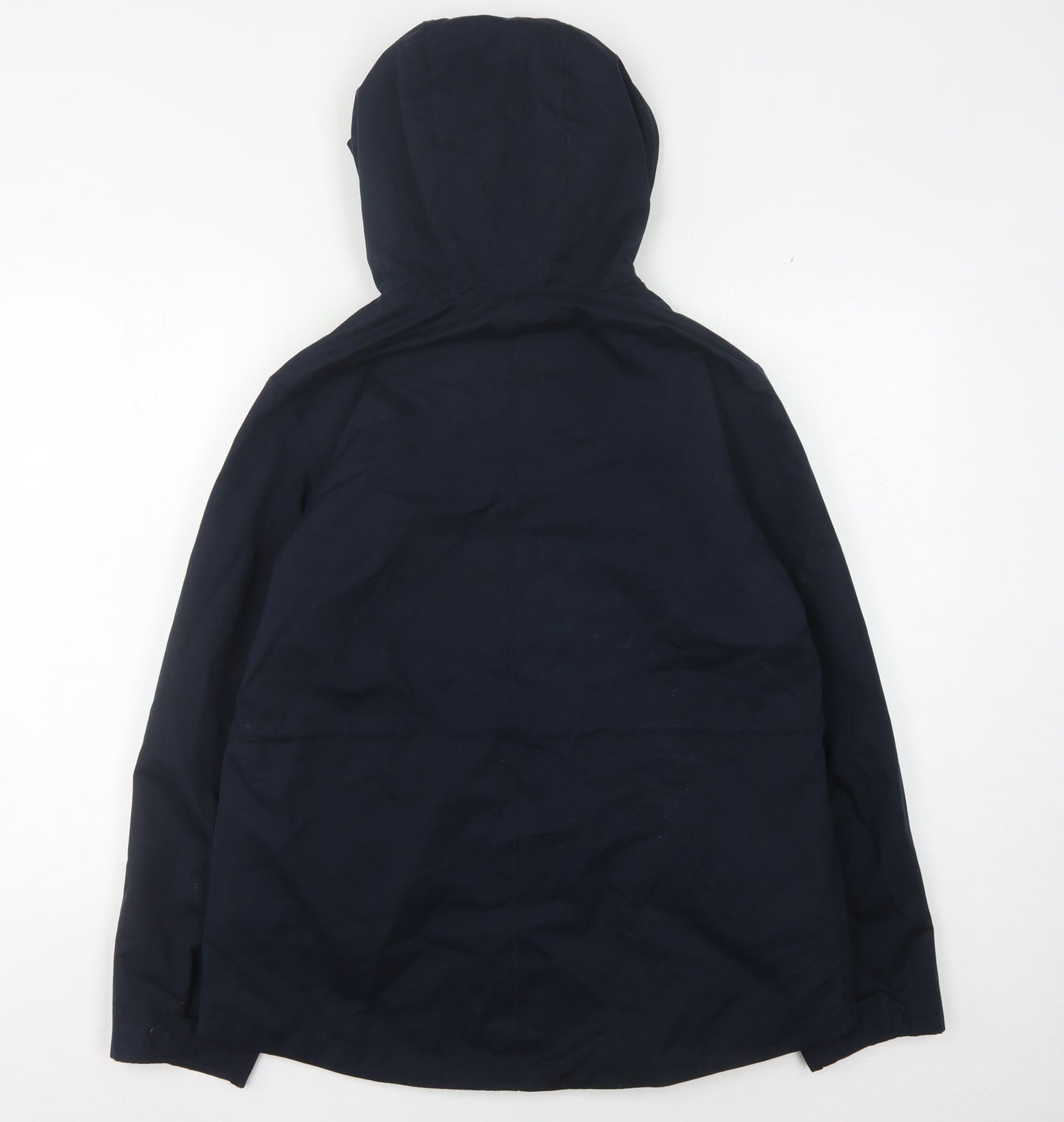 Marks and Spencer Women's Blue Hooded Rain Coat Size 10