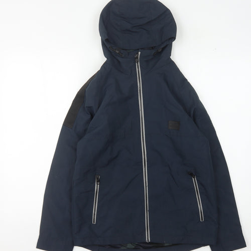 Next Boys Blue Puffer Jacket 12 Years with Hood
