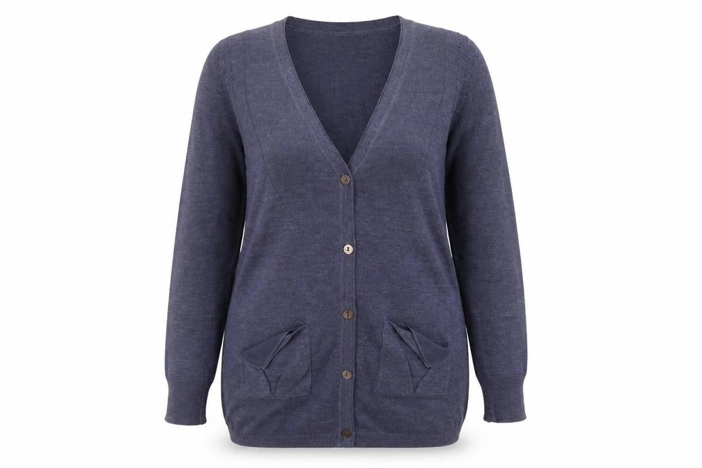 Front view of Marks & Spencer Women's Blue Cardigan, size 12