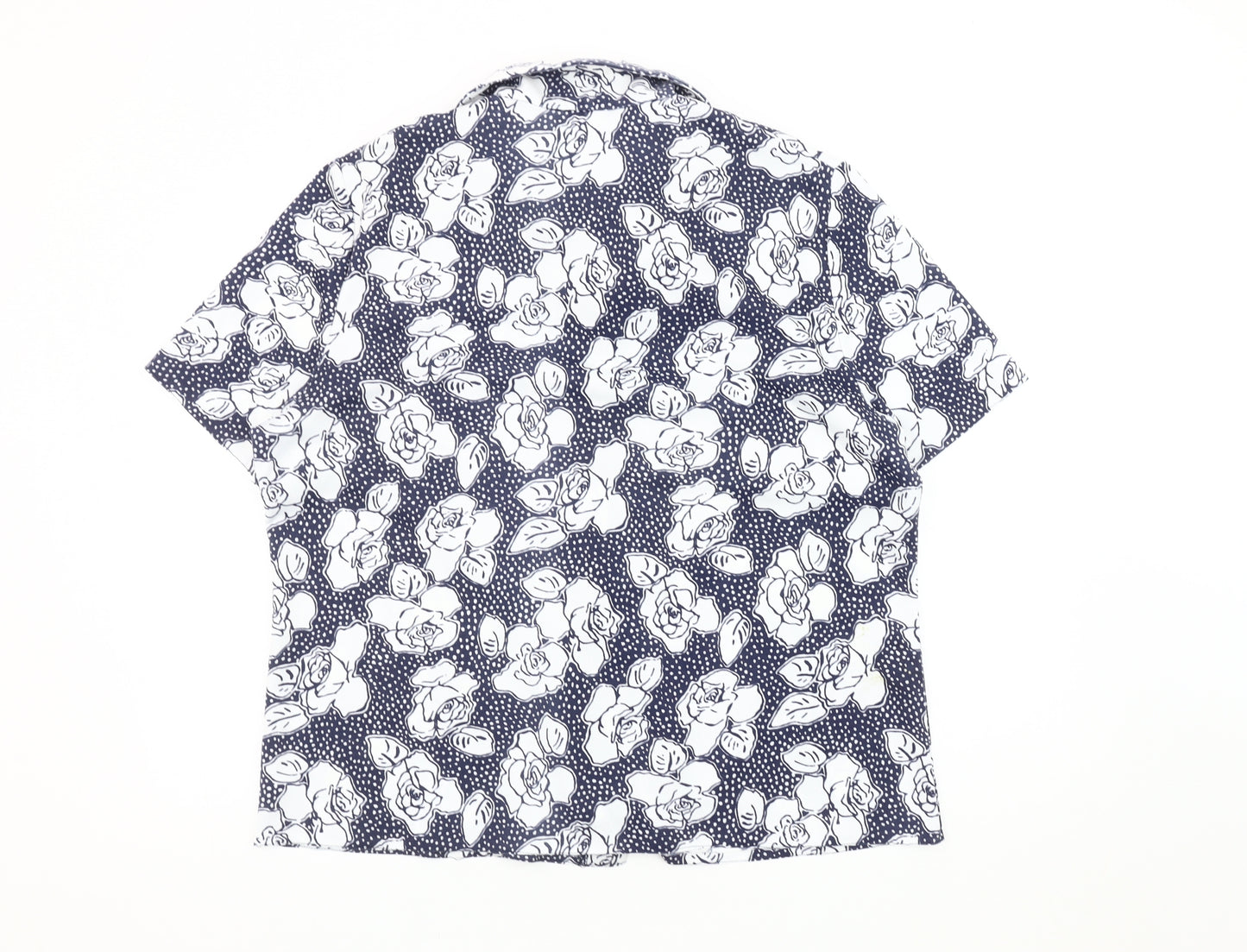 Damart Women's Blue Floral Button-Up Shirt Size 20