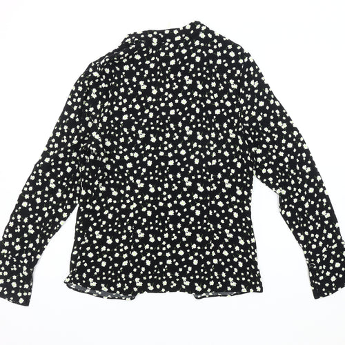 Marks and Spencer Women's Black Floral Blouse, Size 10
