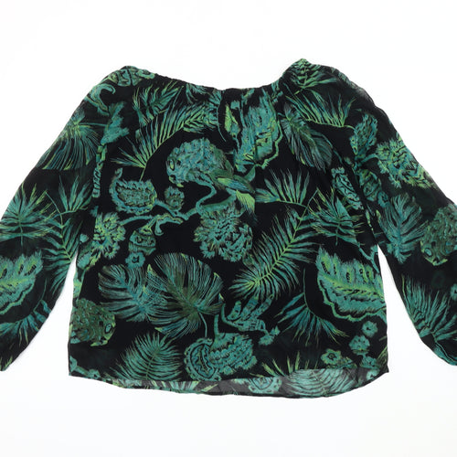 Next Women's Black Floral Tunic Blouse Size 10
