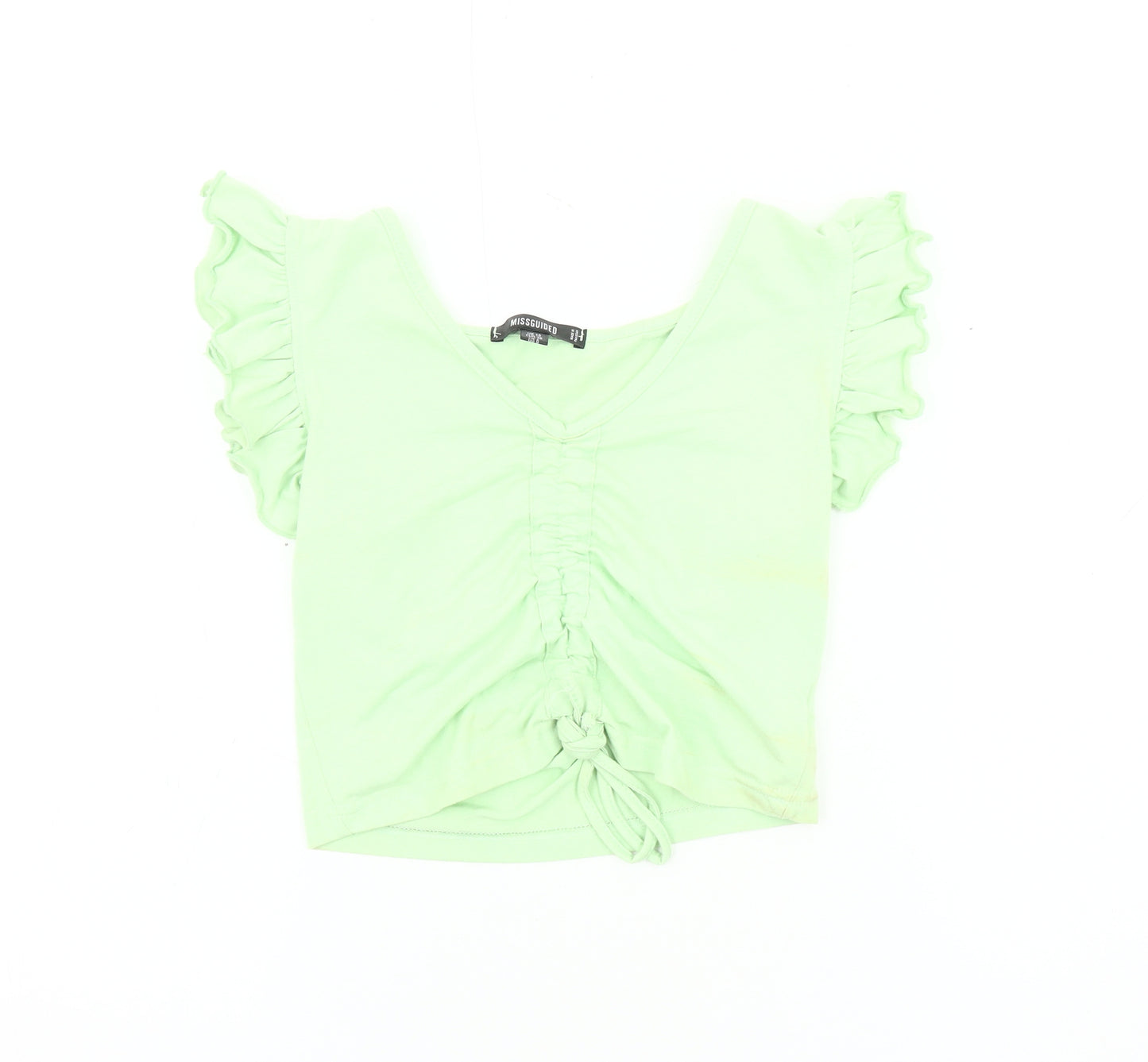 Missguided Women's Green Cropped T-Shirt Size 10
