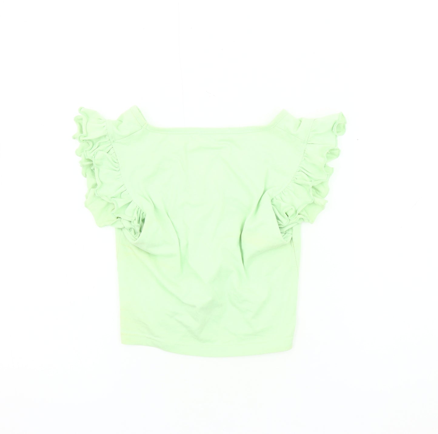 Missguided Women's Green Cropped T-Shirt Size 10