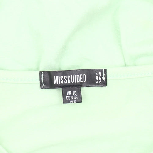 Missguided Women's Green Cropped T-Shirt Size 10
