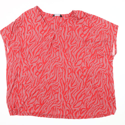 Evans Red Viscose Women's Top Size 26-28 Plus