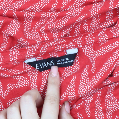 Evans Red Viscose Women's Top Size 26-28 Plus