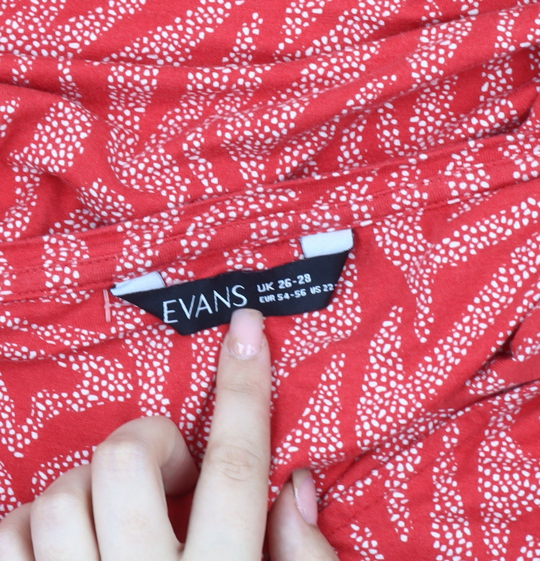 Evans Red Viscose Women's Top Size 26-28 Plus